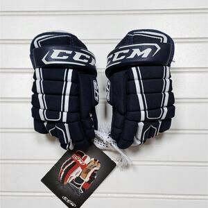 NWT CCM Youth 4R 9"-23cm Navy/White Hockey Gloves